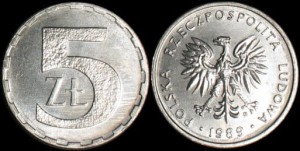 Polska, 5 Złotych 1989, Nominał, Stan I