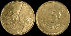 Belgia, 5 Francs różne roczniki, KM 163