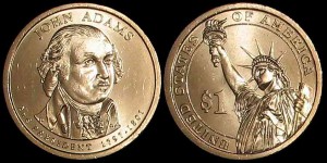 USA, 1 Dollar 2007 P, KM 402, John Adams, stan I