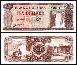 GUJANA, 10 DOLLARS (1992) Pick 23f