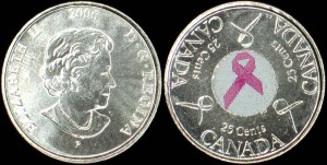 Kanada, 25 Cents 2006P, Kolorowa Wstążka KM 635 Stan I
