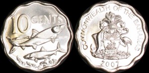 Bahamy, 10 Cents 2007, Ryby, KM 219