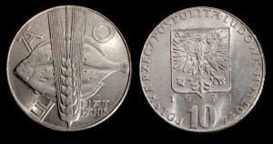 Polska, 10 Złotych 1971, FAO, Stan I