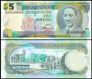 BARBADOS, 5 DOLLARS 2012, Pick 67c