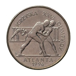 Polska, 2 Złote 1995, IO - Atlanta, Zapaśnicy