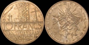 Francja, 10 Francs, KM 940
