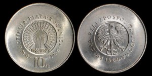 Polska, 10 Złotych 1969, XXV lat PRL, Stan I