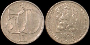 Czechosłowacja 50 Haleru różne roczniki KM 89, Stan II