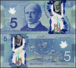 KANADA, 5 DOLLARS 2013, plastik, Pick 106b