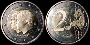 Euro-Hiszpania 2 Euro 2015, Zmiana głowy państwa, KM 1326, Stan I