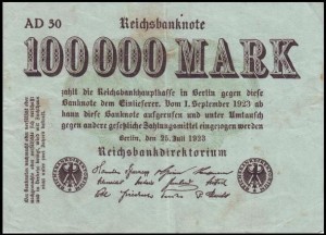 NIEMCY, 100000 MARK 25.7.1923 Pick 91a