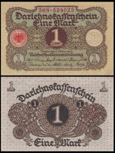 NIEMCY - DARLEHNSKAS SENSCHEIN, 1 MARK 1.3.1920, Pick 58