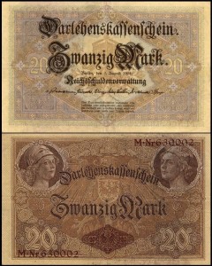 NIEMCY - DARLEHNSKAS SENSCHEIN, 20 MARK 5.8.1914 Pick 48a