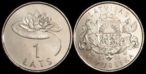 Łotwa, 1 Lats 2008, KM 92, Lilia