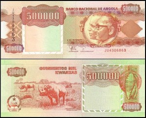 ANGOLA 500000 KWANZAS	1991 Pick 134