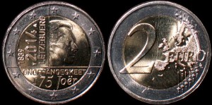 Euro-Luxemburg 2 Euro 2014 175 lat Niezależności, Stan I, KM 129