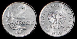 Polska, 2 Grosze 1949