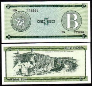 KUBA, 5 PESOS (1985) Seria B Pick Fx7