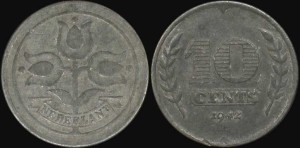 Holandia, 10 Cents, różne roczniki, KM 173, Stan III+