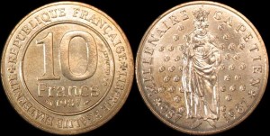 Francja, 10 Francs 1987, KM 961d