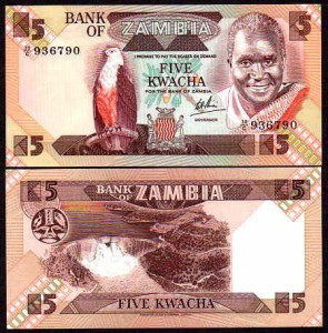 ZAMBIA, 5 KWACHA (1980-88), Pick 25c