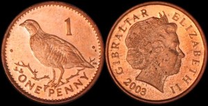 Gibraltar, 1 Penny 2003, Kuropatwa, KM 773