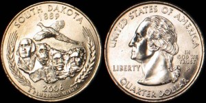 USA, 25 Cents 2006 P, KM 386, South Dakota, stan I