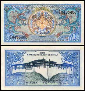 BHUTAN, 1 NGULTRUM (1986), ser. A/1, Pick 12a