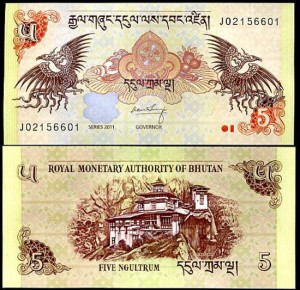 BHUTAN, 5 NGULTRUM 2011 Pick 28b