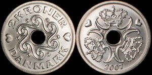 Dania, 2 Kroner 2007 KM 874.2, Stan I