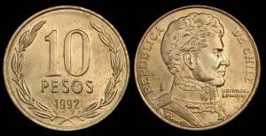 Chile, 10 Pesos 1992, KM 228.2