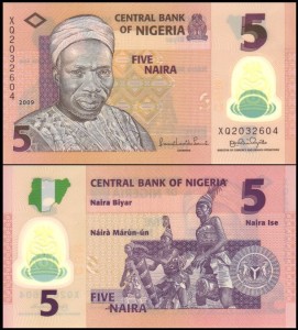 NIGERIA, 5 NAIRA 2009, plastik, Pick 38b2