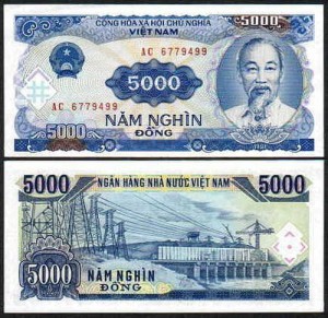 WIETNAM, 5000 DONG 1991 Pick 108a