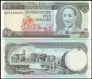 BARBADOS, 5 DOLLARS (1986), Pick 37