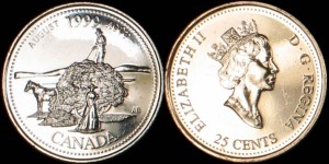 Kanada, 25 Cents 1999, KM 349, Sierpień-Rolnicy i Koń, Stan I