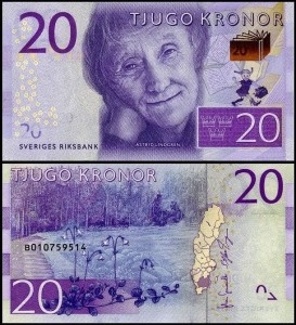 SZWECJA 20 KRONOR (201)5, Astrid Lindgren, Pick 69a