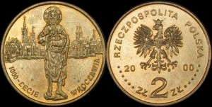 Polska, 2 Złote 2000, 1000 lecie Wrocławia, stan I