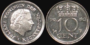 Holandia, 10 Cents, różne roczniki, KM 182, Stan I