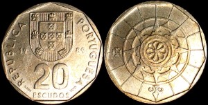 Portugalia, 20 Escudos, KM 634.1