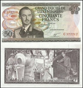 LUXEMBURG, 50 FRANCS 1972 Pick 55a