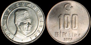 Turcja, 100 Bin Lira różne roczniki, KM 1106, Stan I
