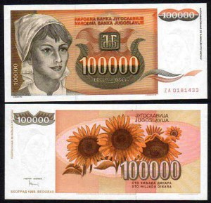 JUGOSŁAWIA, 100000 DINARA 1993, Pick 118