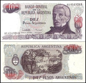 ARGENTYNA, 10 PESOS ARGENTINO (1983-84) Pick 313a2
