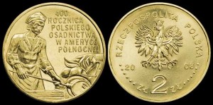 Polska, 2 Zł 2008, 400 rocz. Osadnictwa w Am. Płn.