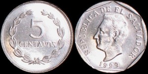 El Salwador, 5 Centavos 1999, KM 154.b