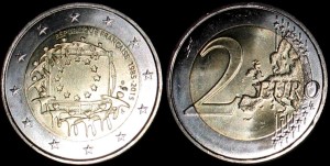 EURO-Francja, 2 Euro 2015, 30 Lat Flagi UE, Stan I
