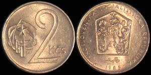 Czechosłowacja 2 Korony różne roczniki KM 75, Stan II