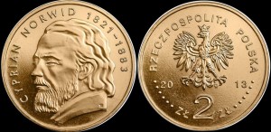 Polska, 2 Złote 2013, Cyprian Kamil Norwid