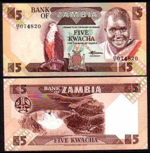ZAMBIA, 5 KWACHA (1980-88), Pick 25d