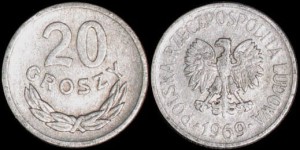 Polska, 20 Groszy 1969
